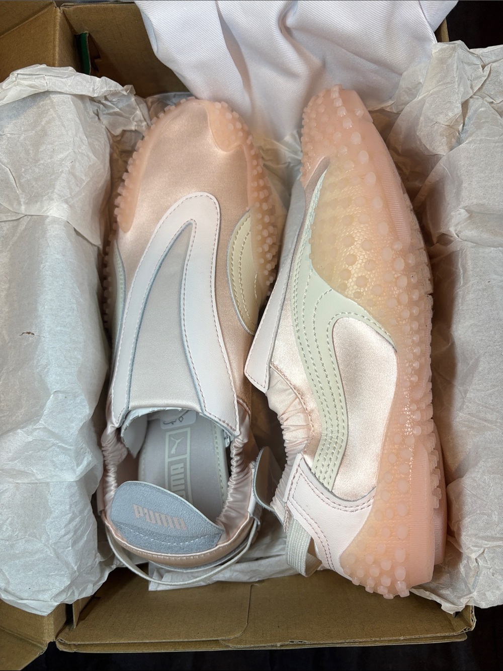Puma Women’s Blush Pink Satin Slip-On Athletic Sneakers